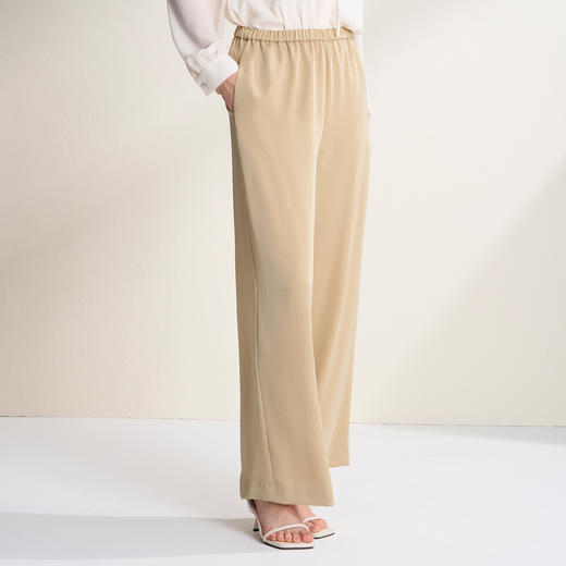 EITIE爱特爱轻松百搭松紧腰显瘦直筒通勤休闲裤2026春季新款A2605105 商品图7