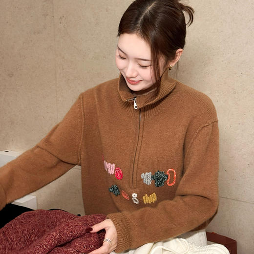 【特价不退换】【部分现货】良木礼山羊绒半拉链上衣（1471F） 商品图2