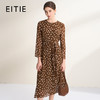 EITIE爱特爱复古棕色波点收腰显瘦气质圆领连衣裙2026春季新款A2607119 商品缩略图0
