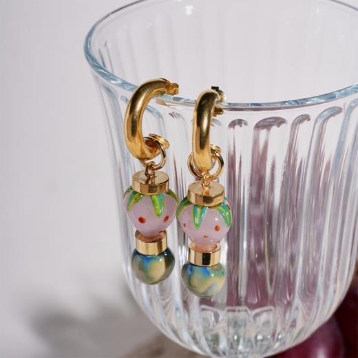 北京仓｜House of Fou-Berry-草莓 瓷石 吊坠 耳环［土耳其设计师］ 商品图2