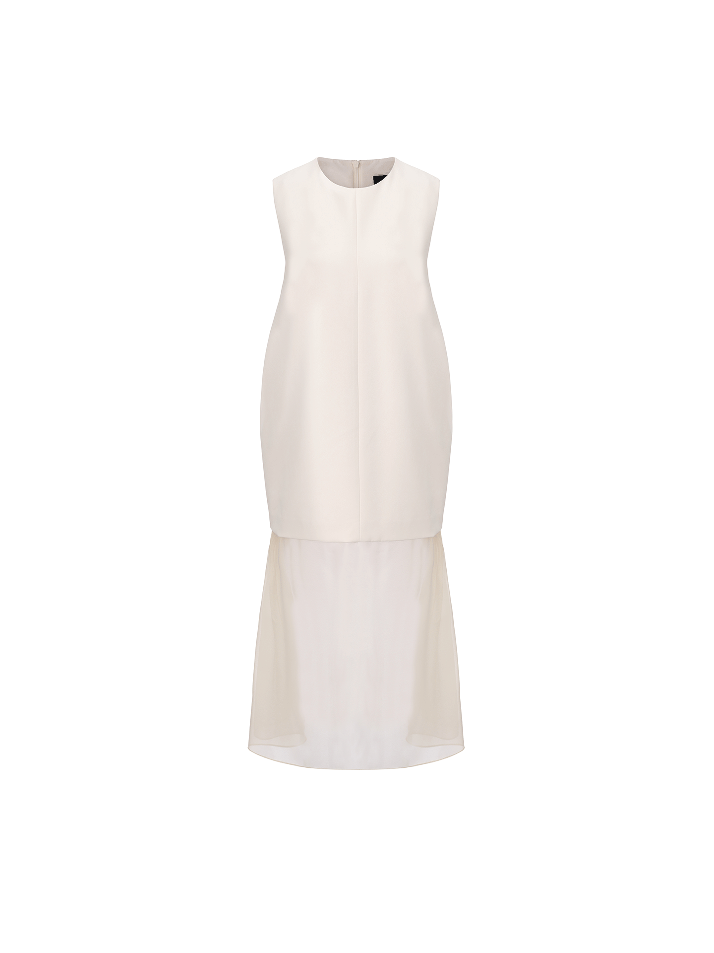 【日光倾城】薄纱拼接设计无袖廓形连衣裙