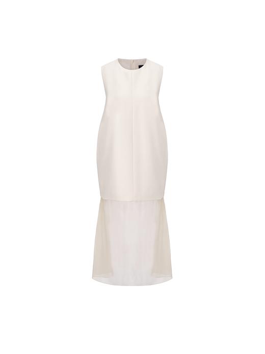 【日光倾城】薄纱拼接设计无袖廓形连衣裙 商品图0