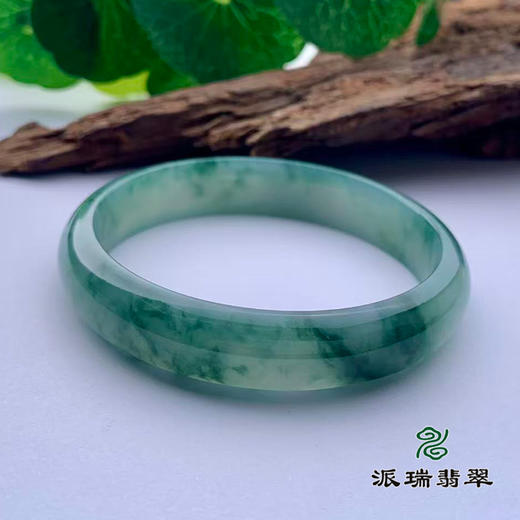 派瑞翡翠 翡翠手镯 糯冰种 飘花 商品图2