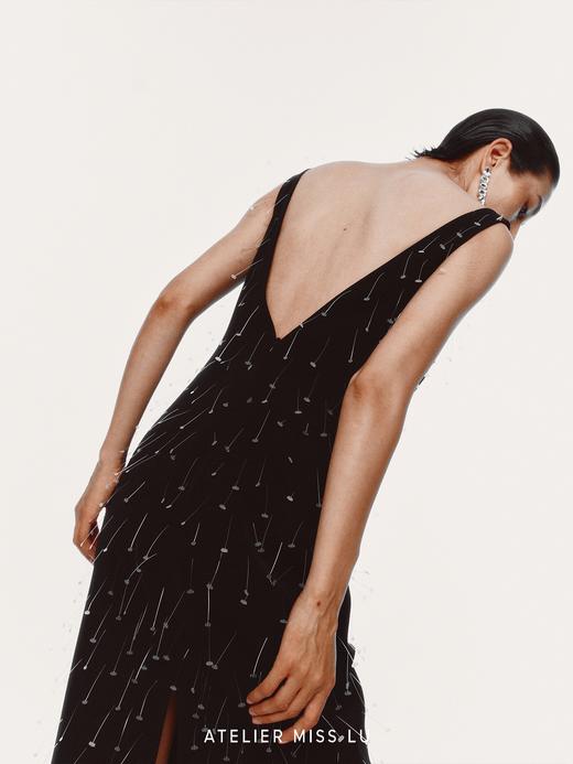 【漫天星光】标签挂饰设计V形露背连衣裙 商品图2