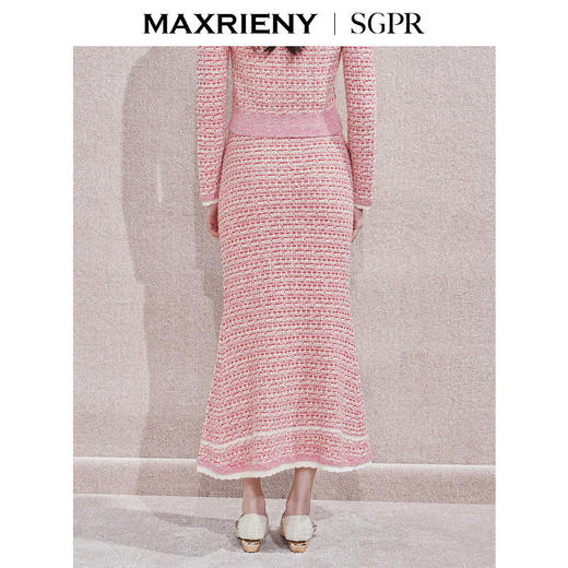 天虹发货【商场同款】MAXRIENY浪漫复古感针织半裙修身收腰鱼尾长裙(货号:MS85SK755) 商品图3
