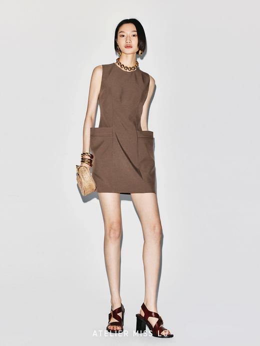 【自在拿铁】造型大口袋设计修身连衣裙 商品图3