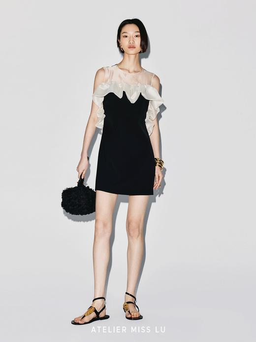 【云朵华尔兹】立体云朵薄纱拼接设计修身连衣裙 商品图1