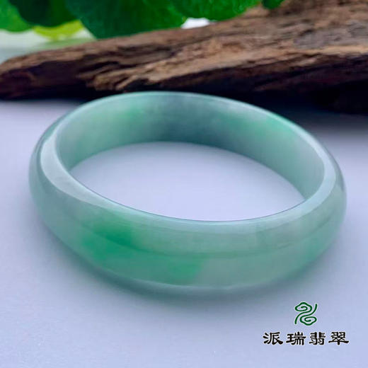 派瑞翡翠 翡翠手镯 糯种 绿色 商品图3