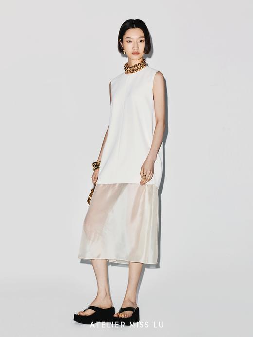 【日光倾城】薄纱拼接设计无袖廓形连衣裙 商品图1