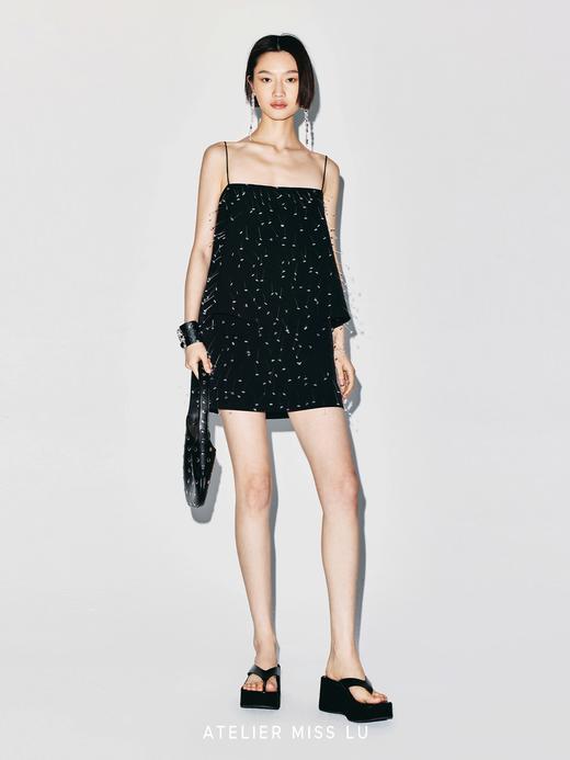 【耶诞星光】标签挂饰设计层次拼接吊带连衣裙 商品图2