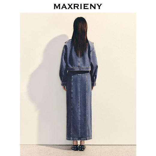 玛克门店发货：MAXRIENY精致复古h型牛仔外套女25春新款(货号:MC86JA045) 商品图3
