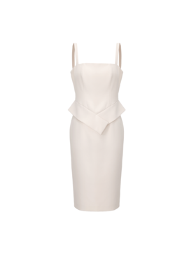 【指尖芭蕾】高腰立体裁片拼接方领连衣裙