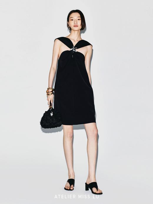 【星星轨迹】海星样式金属装饰层次肩带设计A字连衣裙 商品图3