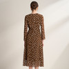 EITIE爱特爱复古棕色波点收腰显瘦气质圆领连衣裙2026春季新款A2607119 商品缩略图4