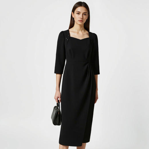 EITIE爱特爱春节新款高级感显瘦过膝订婚敬酒服宴会礼服连衣裙8177804 商品图8