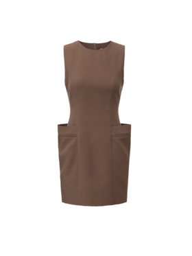 【自在拿铁】造型大口袋设计修身连衣裙