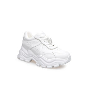 豪麟名鞋迪嘉女鞋时尚老爹鞋牛皮革DJJGA61WX006白色