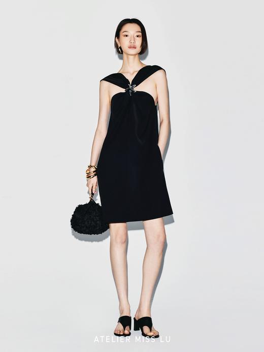 【星星轨迹】海星样式金属装饰层次肩带设计A字连衣裙 商品图2