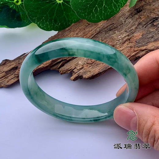 派瑞翡翠 翡翠手镯 糯冰种 飘花 商品图3