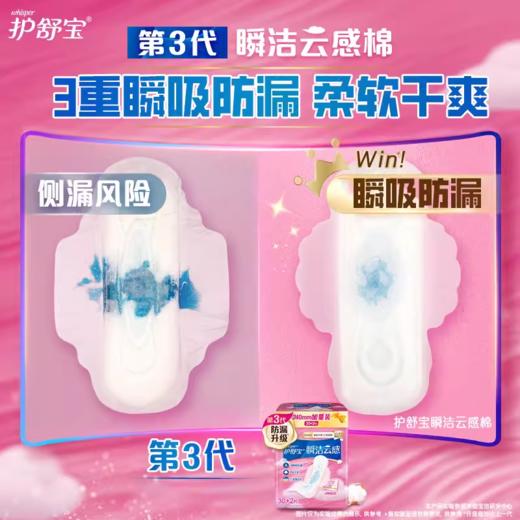 护舒宝卫生巾240mm6片瞬洁云感姨薄款姨妈巾透气瞬吸 商品图4