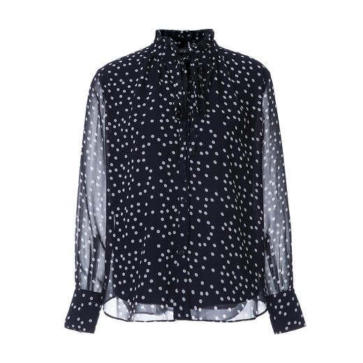 EITIE爱特爱法式复古波点花边立领优雅百搭雪纺衫上衣2026春新款A2609103 商品图5