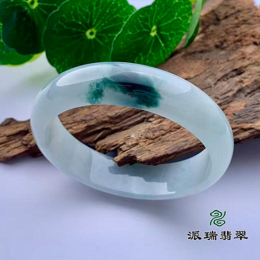 派瑞翡翠 翡翠手镯 糯种 绿色飘花 商品图0