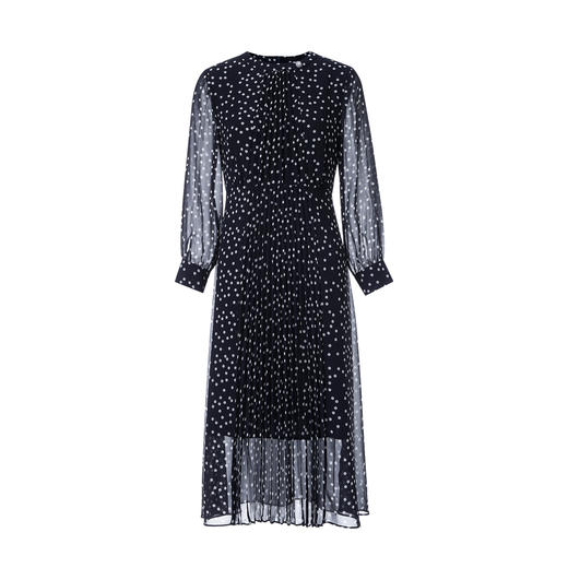 EITIE爱特爱法式复古波点气质圆领收腰压褶连衣裙2026春季新款A2607129 商品图5