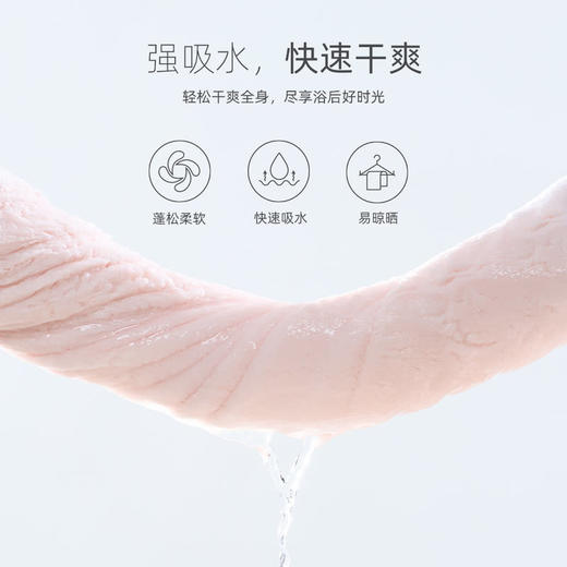 【自提】M Disney 迪士尼 抗静电立体绒超大浴巾 2条装(米/粉) 商品图4