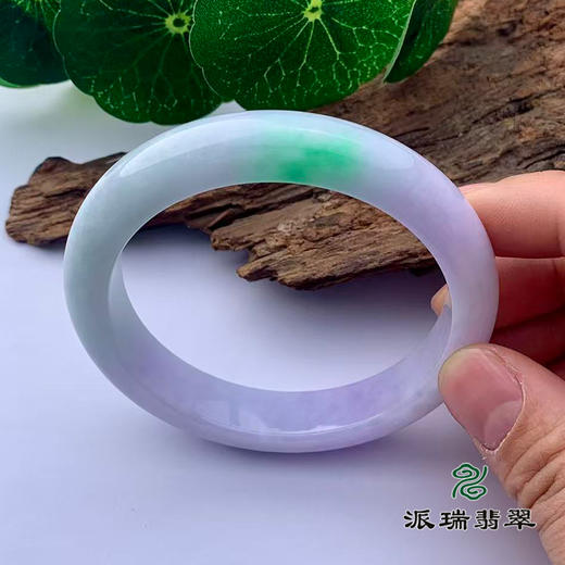 派瑞翡翠 翡翠手镯 糯种 绿色 紫色 商品图1