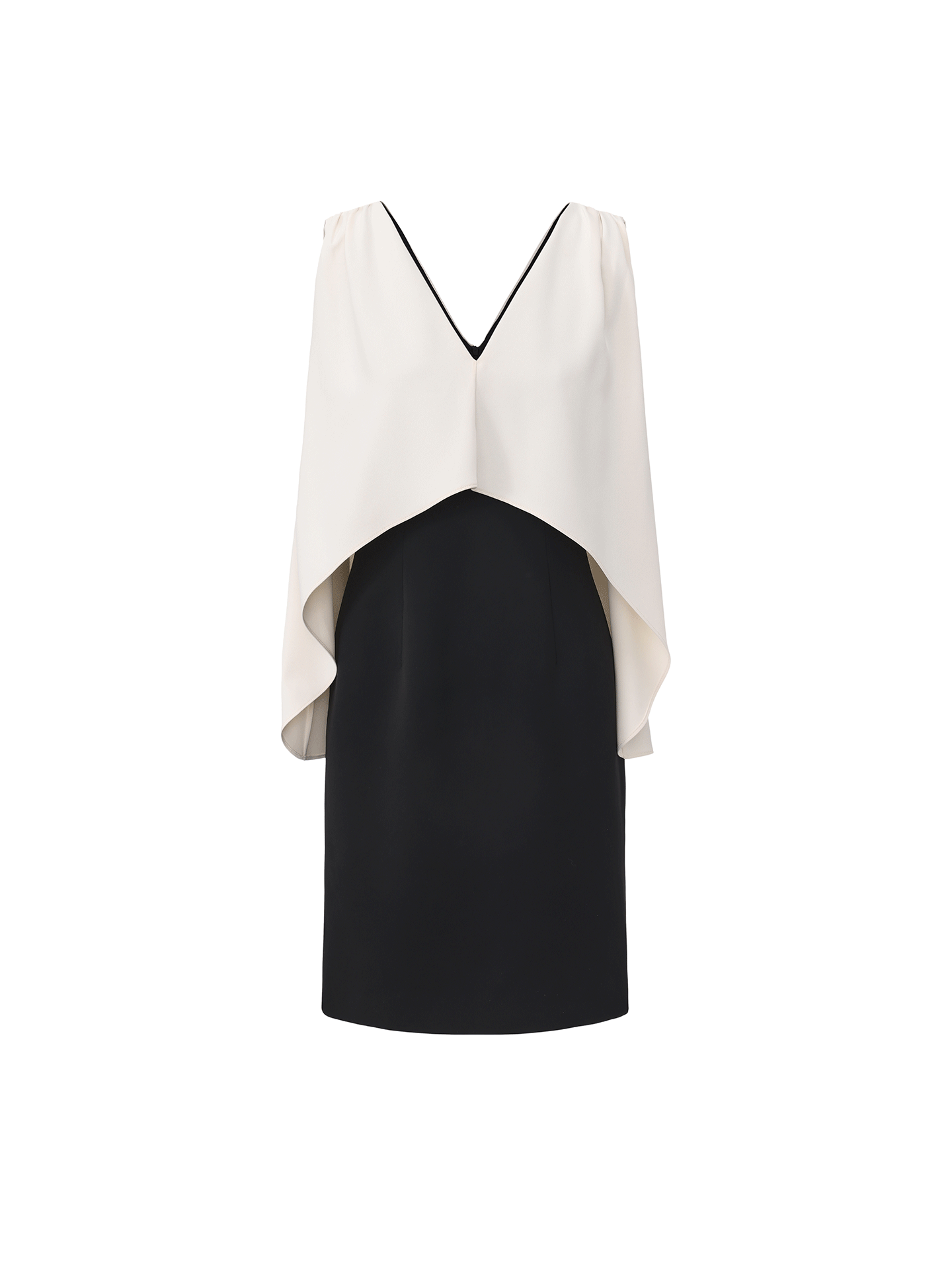 【云幕骑士】撞色飘逸斗篷拼接设计小A字连衣裙