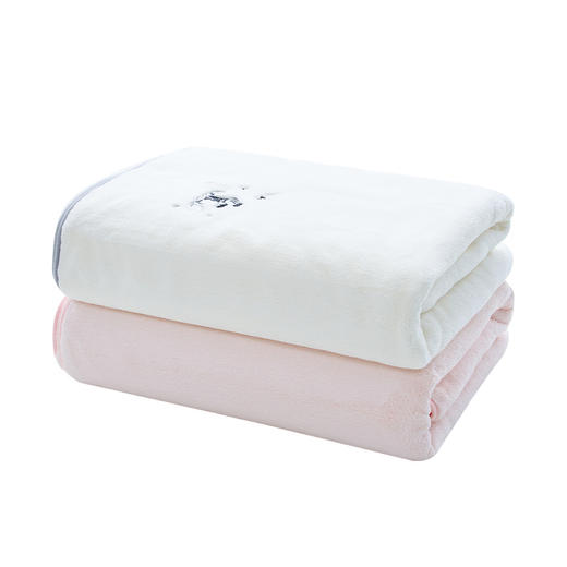 【自提】M Disney 迪士尼 抗静电立体绒超大浴巾 2条装(米/粉) 商品图0