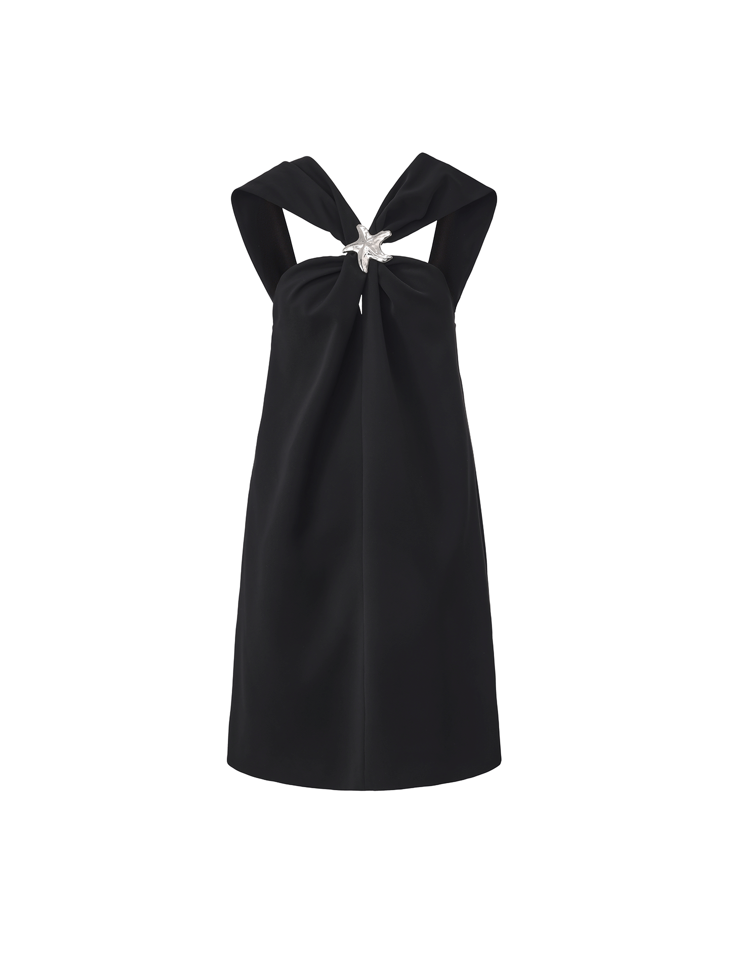 【星星轨迹】海星样式金属装饰层次肩带设计A字连衣裙