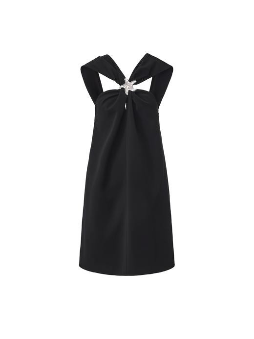 【星星轨迹】海星样式金属装饰层次肩带设计A字连衣裙 商品图0