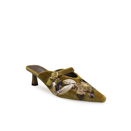 豪麟名鞋迪嘉女鞋穆勒鞋织物DJYYA61WB008黄色 商品图0