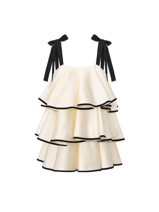 【初识之光】多层拼接光泽感蛋糕连衣裙 商品图0