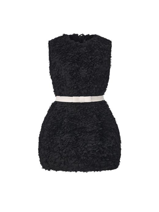 【乖戾云朵】重工立体花瓣肌理圆弧收口花苞连衣裙 商品图0