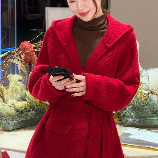 【特价不退换】 【预售7天】良木礼山羊绒开衫（腰带）（0154F） 商品图1