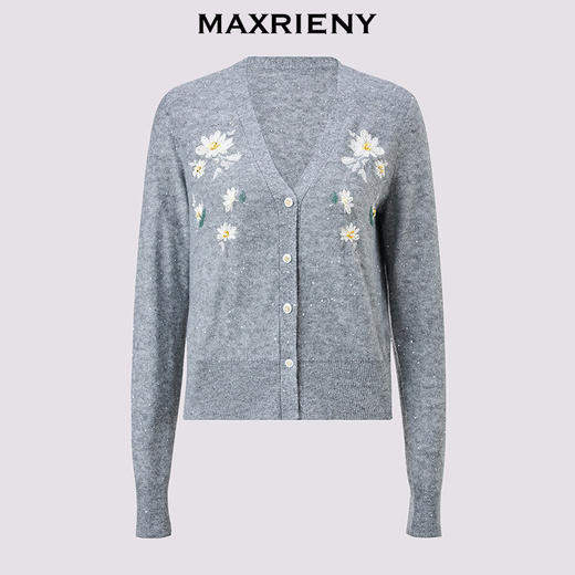 玛克门店发货：MAXRIENY精致优雅复古绣花钉珠针织外套(货号:MC86JA035) 商品图4