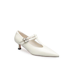 豪麟名鞋迪嘉女鞋玛丽珍鞋牛移膜革DJYYA61WP011白色