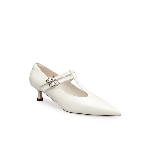 豪麟名鞋迪嘉女鞋玛丽珍鞋牛移膜革DJYYA61WP011白色 商品图0