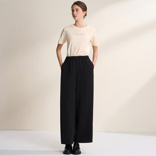 EITIE爱特爱轻松百搭松紧腰显瘦直筒通勤休闲裤2026春季新款A2605105 商品图4