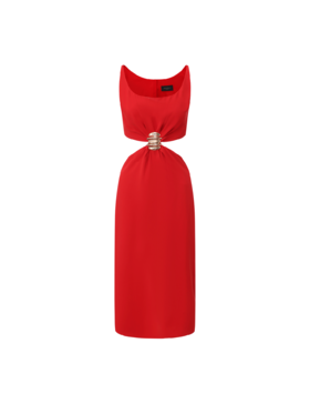 【燃情夏日】贝壳样式金属装饰露腰连衣裙