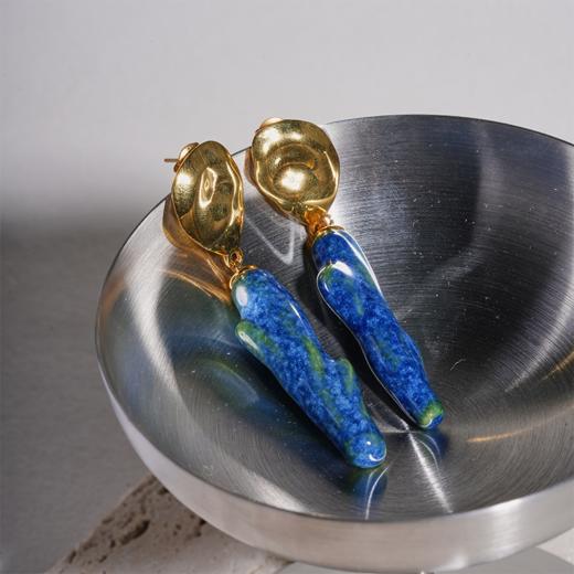 北京仓｜House of Fou-Lake Twig-湖中枝条 大海色 吊坠 耳环［土耳其设计师］ 商品图2