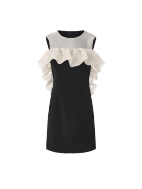 【云朵华尔兹】立体云朵薄纱拼接设计修身连衣裙