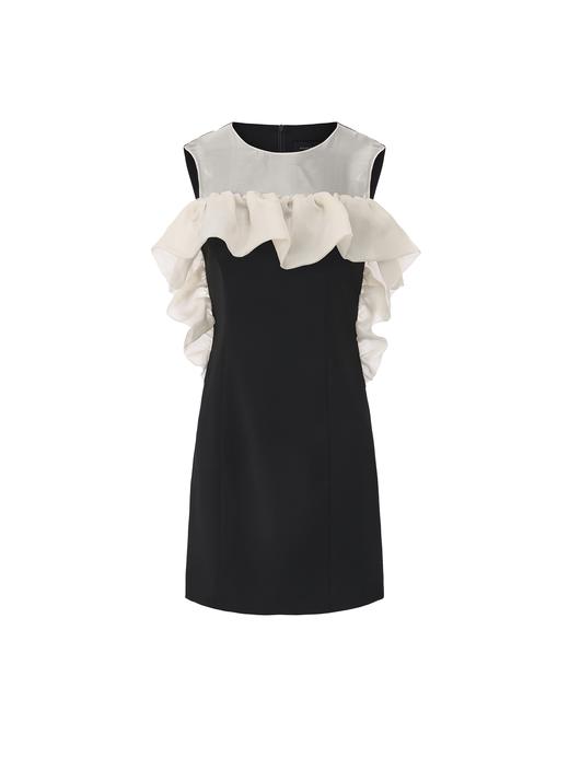 【云朵华尔兹】立体云朵薄纱拼接设计修身连衣裙 商品图0