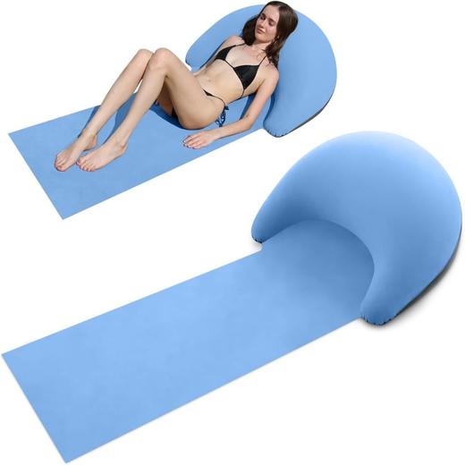 美国 充气PVC沙滩垫 防水野餐便携露营垫 适合户外旅行海滩和家庭使用 商品图6