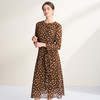 EITIE爱特爱复古棕色波点收腰显瘦气质圆领连衣裙2026春季新款A2607119 商品缩略图2