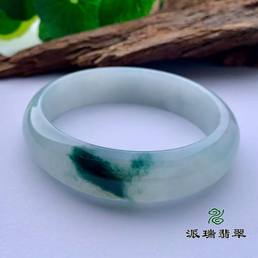 派瑞翡翠 翡翠手镯 糯种 绿色飘花 商品图2