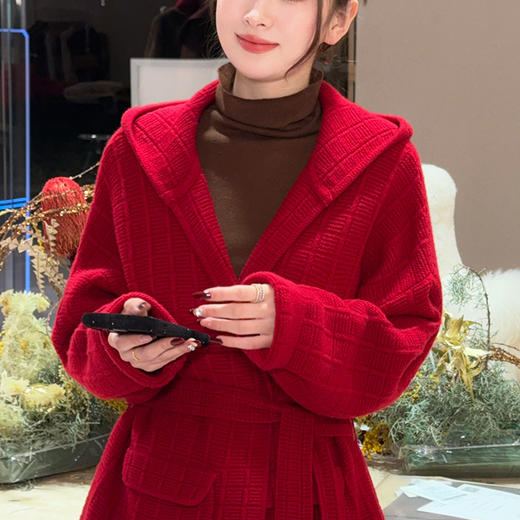 【特价不退换】 【预售7天】良木礼山羊绒开衫（腰带）（0154F） 商品图0