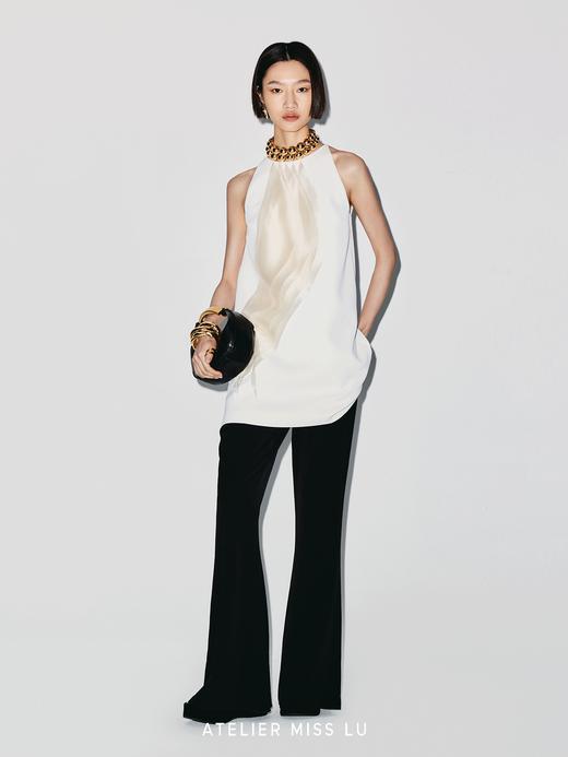 【天使之翼】圆弧薄纱层叠拼接设计微A字连衣裙 商品图1